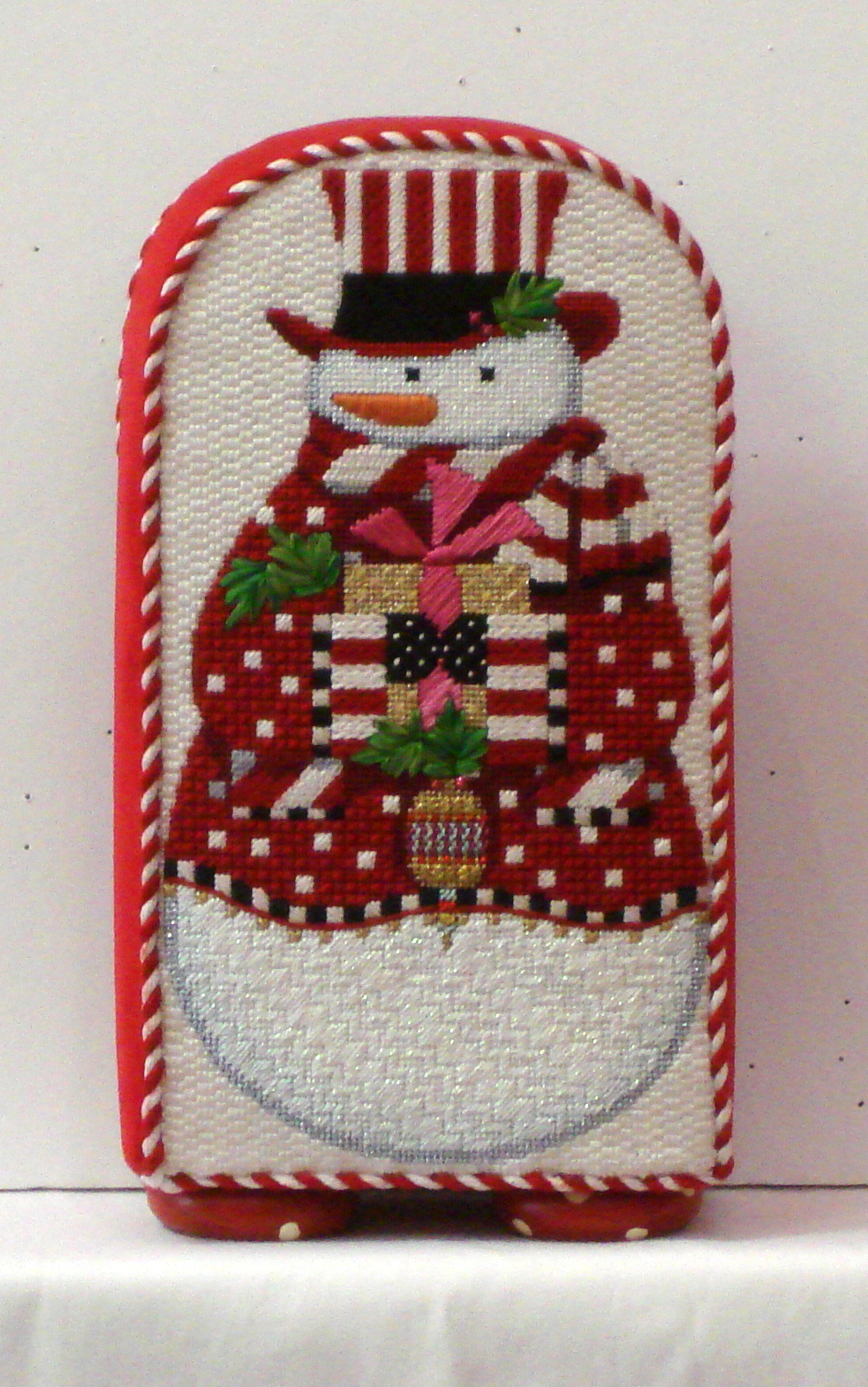 Cheerful Snowman with Red Coat