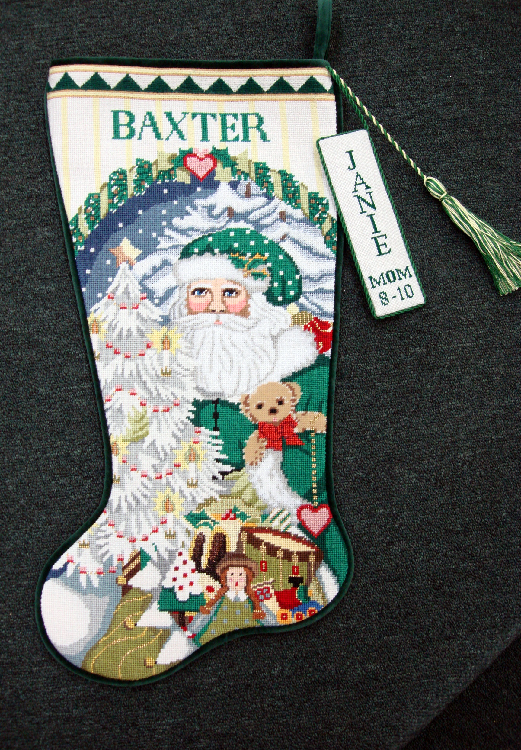 Christmas Stocking Needlepoint Finishing 