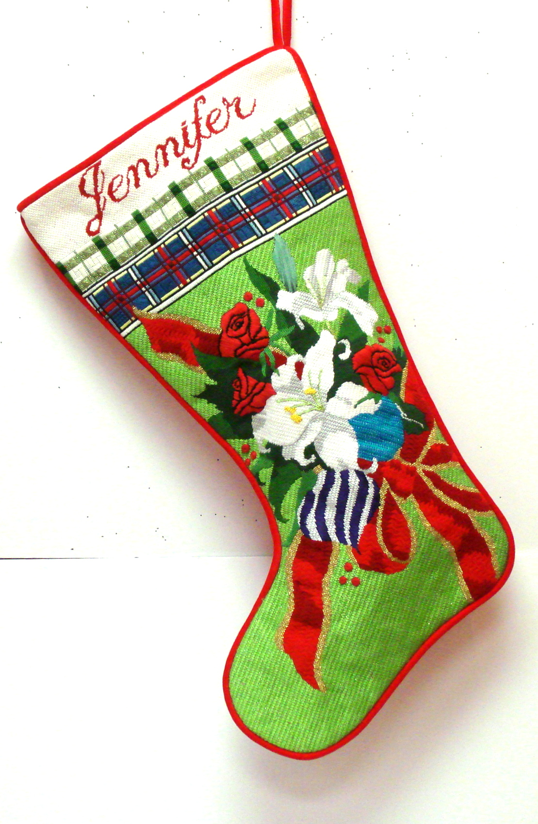 Needlepoint Finishing Service Christmas Stocking 