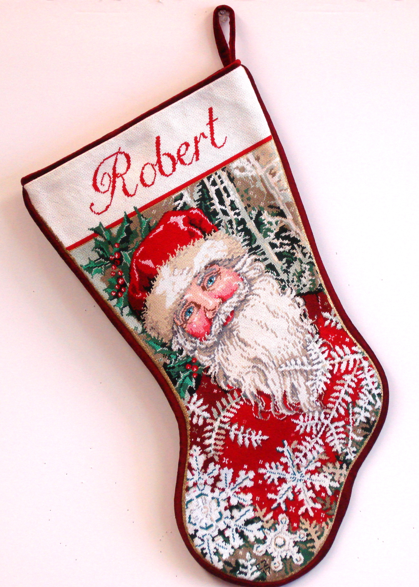 Christmas Stocking Needlepoint Finishing 